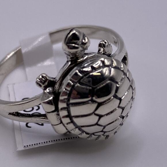 TURTLE POISON RING Size 10 Sterling Silver Pill Box 925 Jewelry - Picture 7 of 9